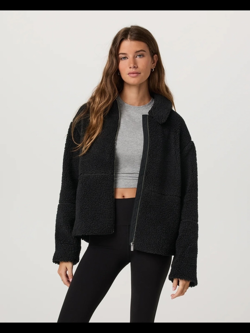 Vuori Lou Full Zip Jacket (Teddy) Black Size Medium